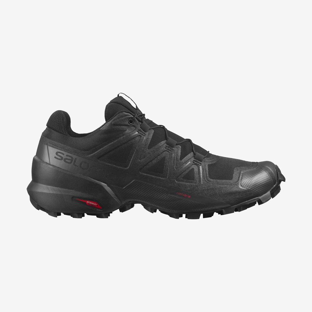 Men\'s Salomon SPEEDCROSS 5 Trail Running Shoes Black | SYKGVQ-193