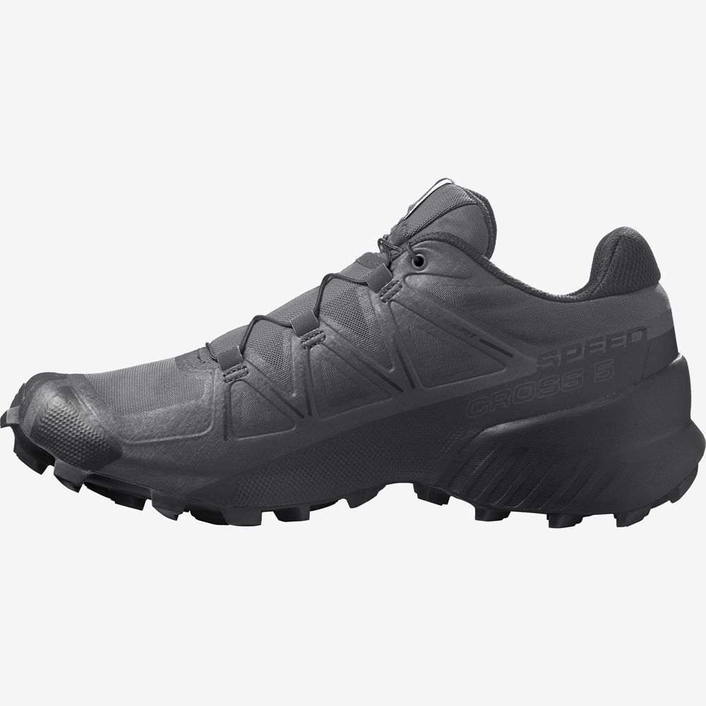 Men\'s Salomon SPEEDCROSS 5 Trail Running Shoes Grey | YICDUH-189