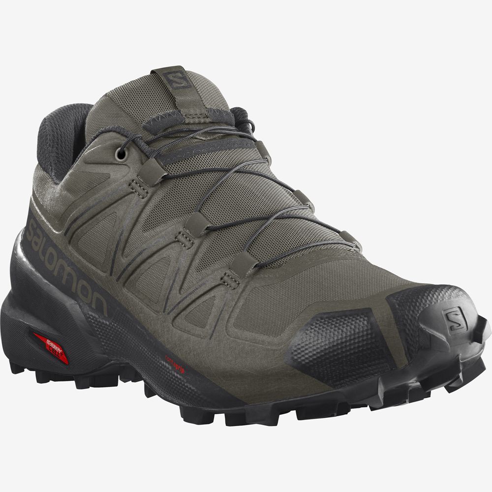 Men's Salomon SPEEDCROSS 5 Trail Running Shoes Armygreen | ZSKIWD-248