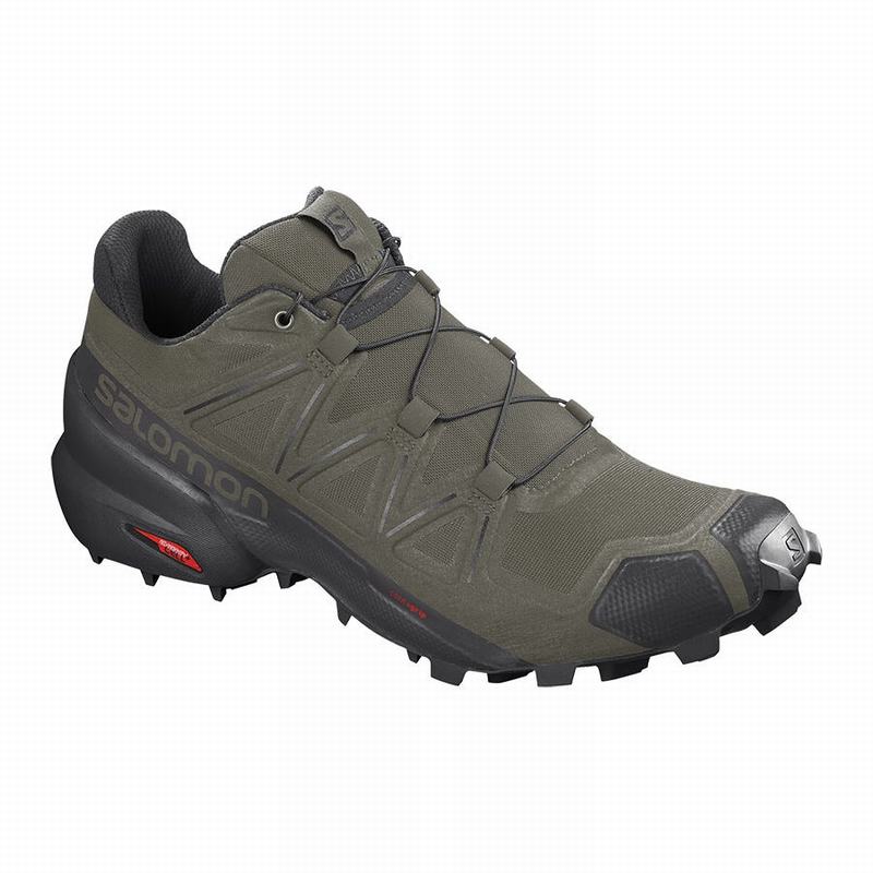 Men\'s Salomon SPEEDCROSS 5 WIDE Trail Running Shoes Purple / Black | LFEUOJ-307