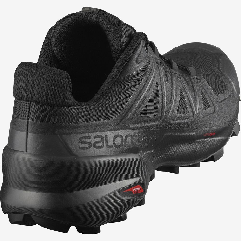 Men's Salomon SPEEDCROSS 5 WIDE Trail Running Shoes Black | XFATKC-209