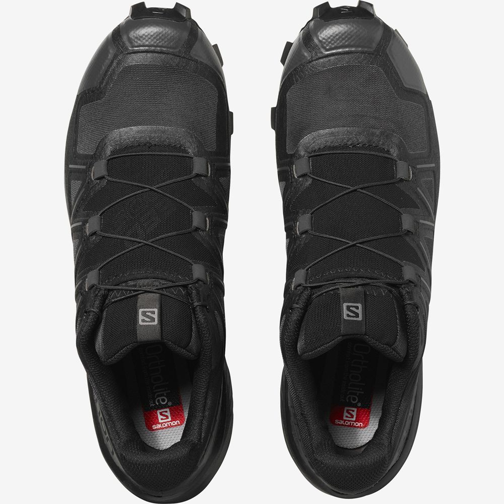 Men's Salomon SPEEDCROSS 5 WIDE Trail Running Shoes Black | XFATKC-209