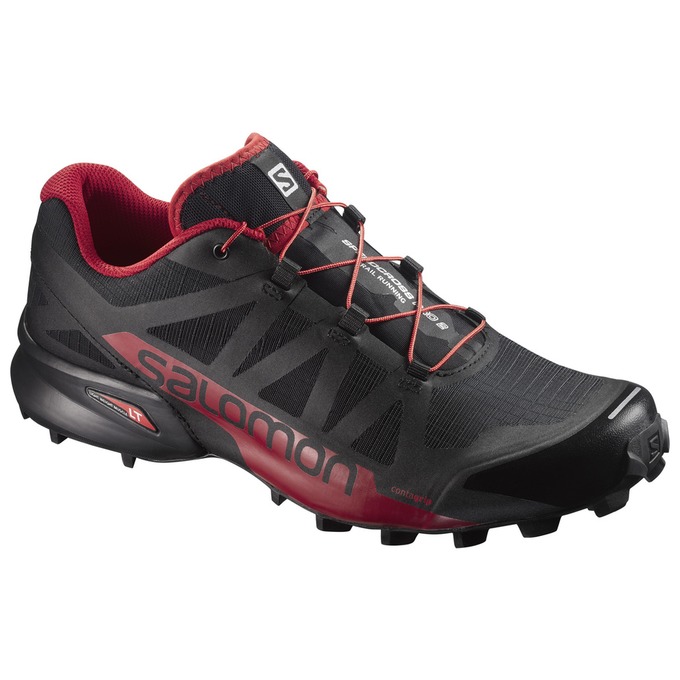 Men\'s Salomon SPEEDCROSS PRO 2 Trail Running Shoes Black / Burgundy | XYCHSJ-350