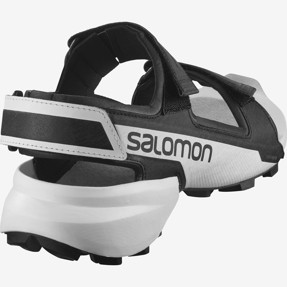 Men's Salomon SPEEDCROSS Sandals Black / White | NWRJIY-359