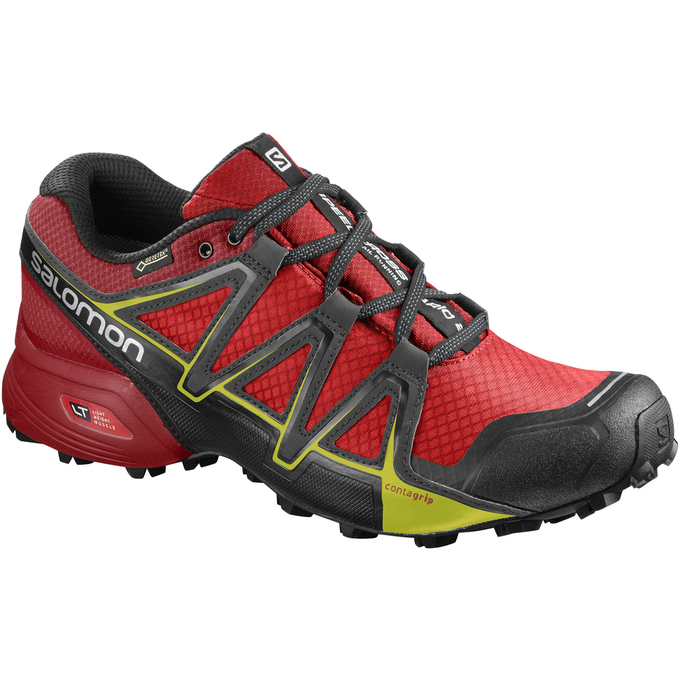 Men\'s Salomon SPEEDCROSS VARIO 2 GTX Trail Running Shoes Red / Black | LXHPMD-470