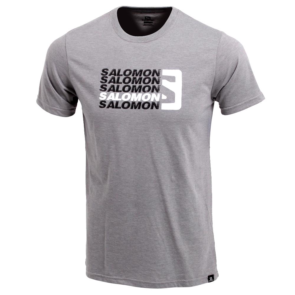 Men\'s Salomon STANDOUT SS M T Shirts Grey | CEAFHQ-364