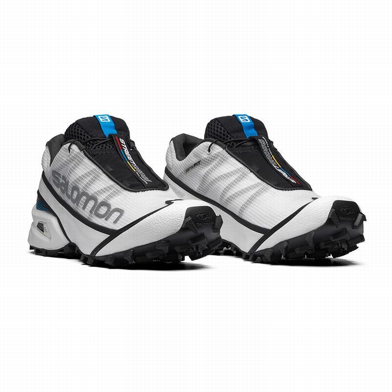 Men's Salomon STREETCROSS Trail Running Shoes White / Black | CWHGEA-960