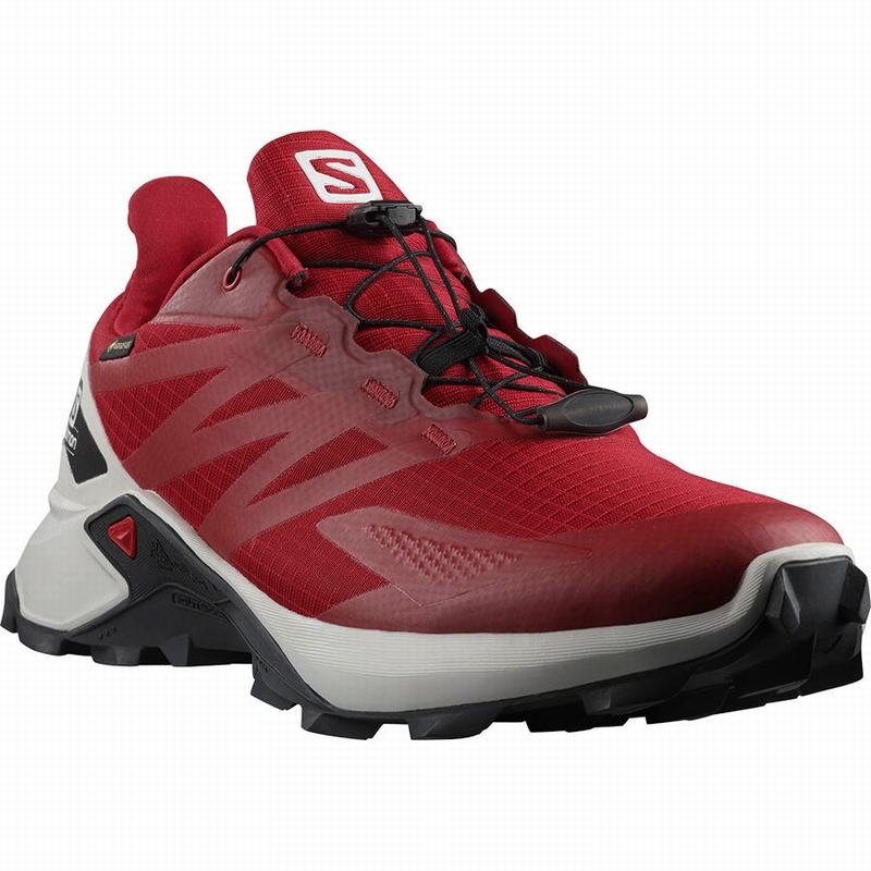 Men's Salomon SUPERCROSS BLAST GTX Trail Running Shoes Red | DFPOAK-457