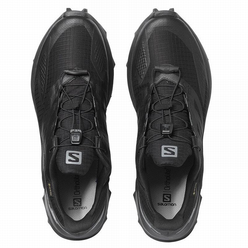 Men's Salomon SUPERCROSS BLAST GTX Trail Running Shoes Black | SDXQMK-456