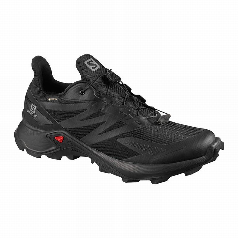 Men\'s Salomon SUPERCROSS BLAST GTX Trail Running Shoes Black | SDXQMK-456