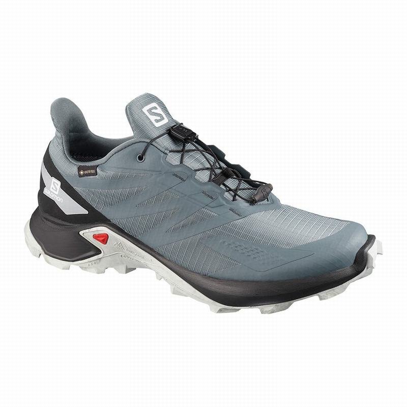 Men\'s Salomon SUPERCROSS BLAST GTX Trail Running Shoes Dark Blue / Black | ZIYMQE-176
