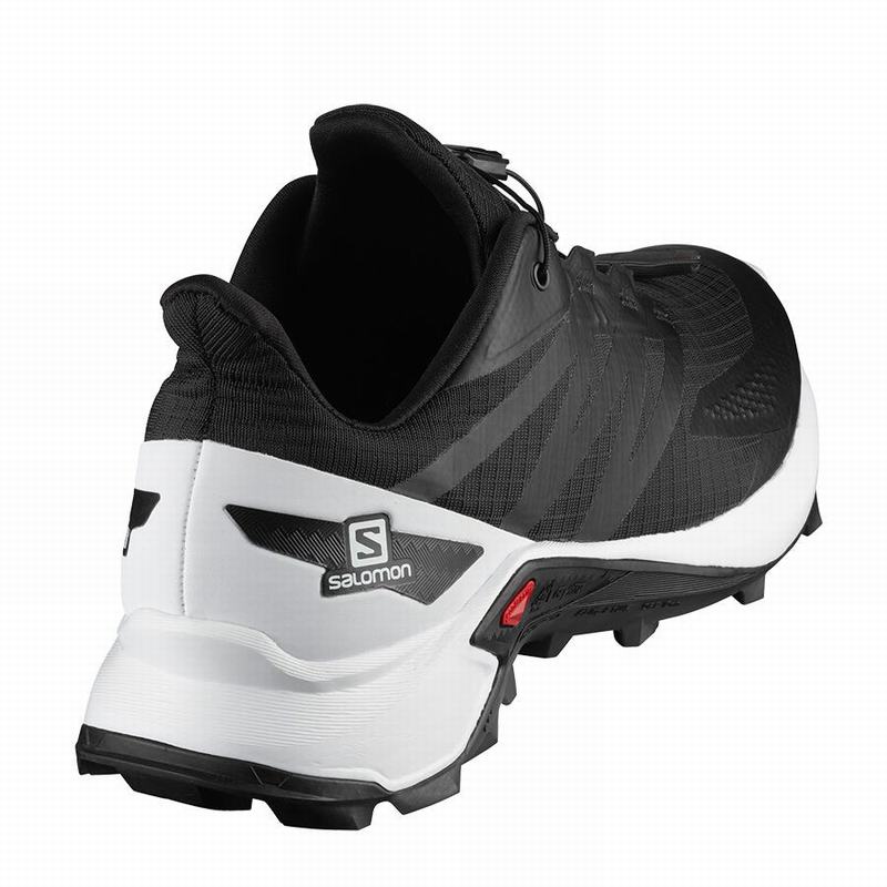 Men's Salomon SUPERCROSS BLAST Trail Running Shoes Black / White | BCZAET-608