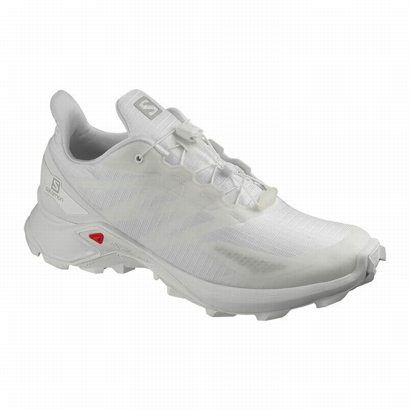 Men\'s Salomon SUPERCROSS BLAST Trail Running Shoes White | LFCZMQ-523