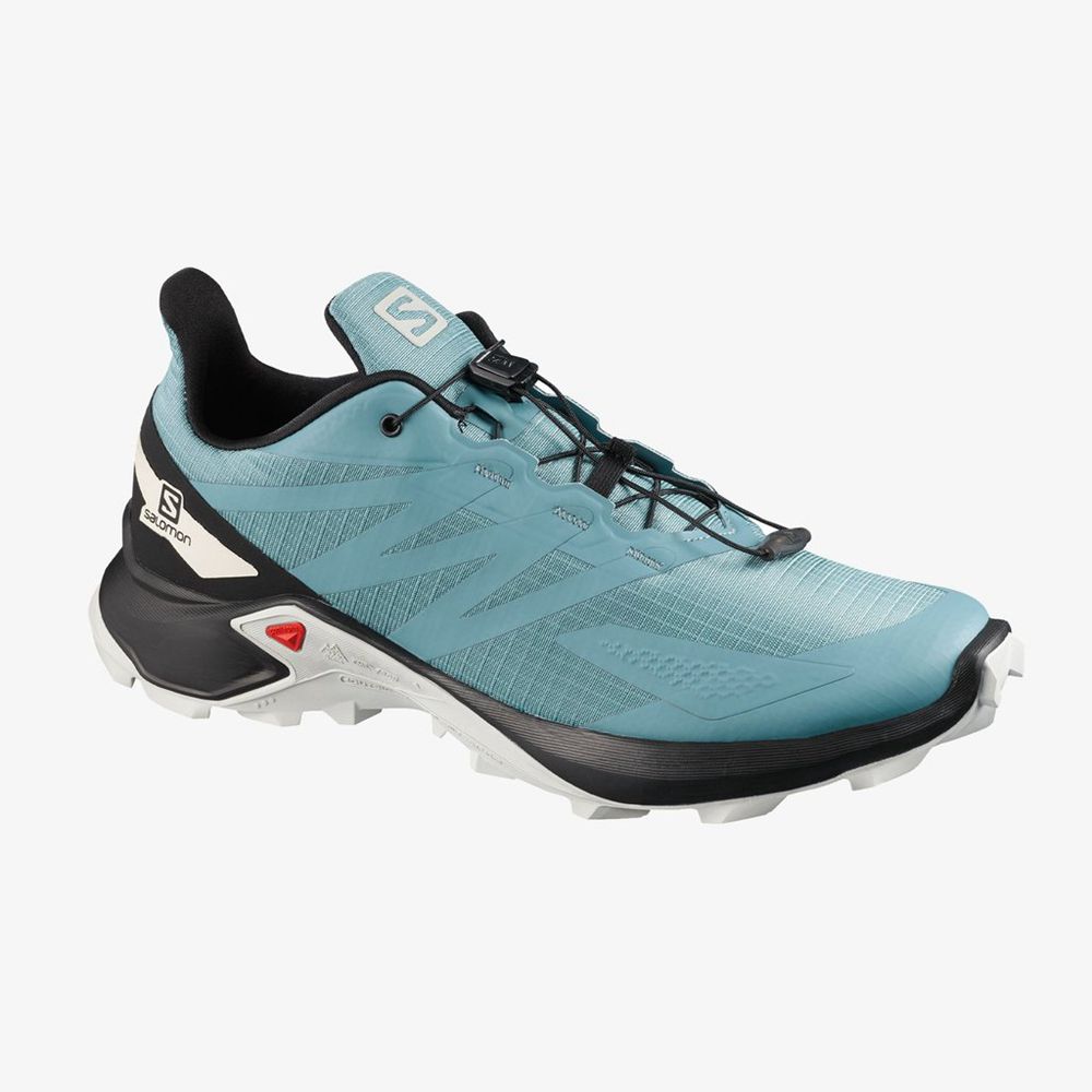 Men's Salomon SUPERCROSS BLAST Trail Running Shoes Blue | LPNZXQ-821