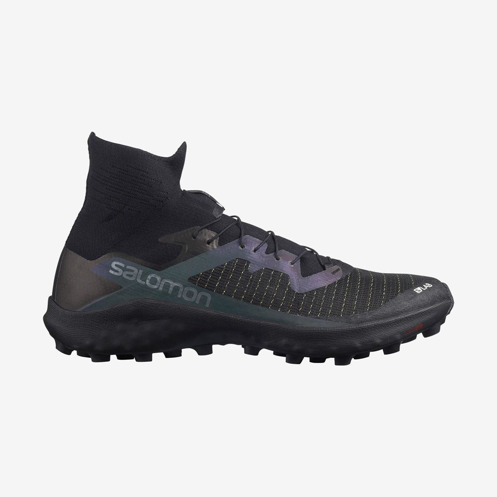 Men\'s Salomon S/LAB CROSS 2 Trail Running Shoes Black | GQZHTX-359