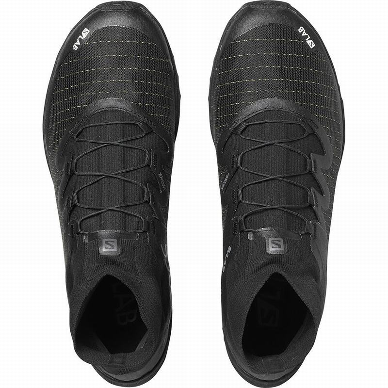 Men's Salomon S/LAB CROSS Trail Running Shoes Black / White | FOKUWH-813