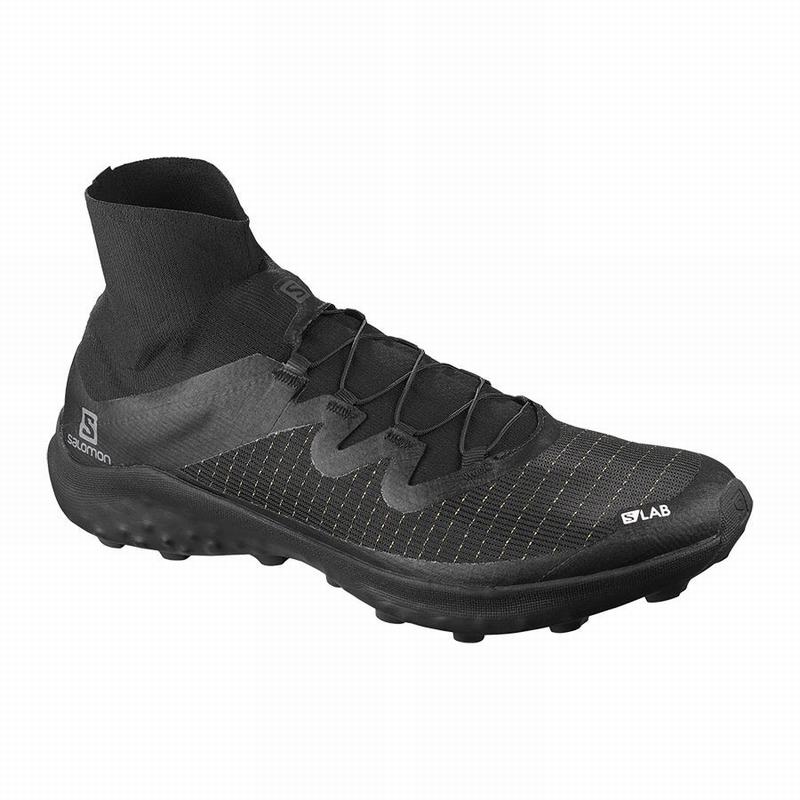 Men\'s Salomon S/LAB CROSS Trail Running Shoes Black / White | FOKUWH-813