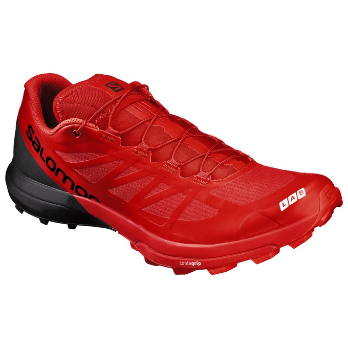 Men\'s Salomon S/LAB SENSE 6 SG Trail Running Shoes Red / Black | RJKQOE-342