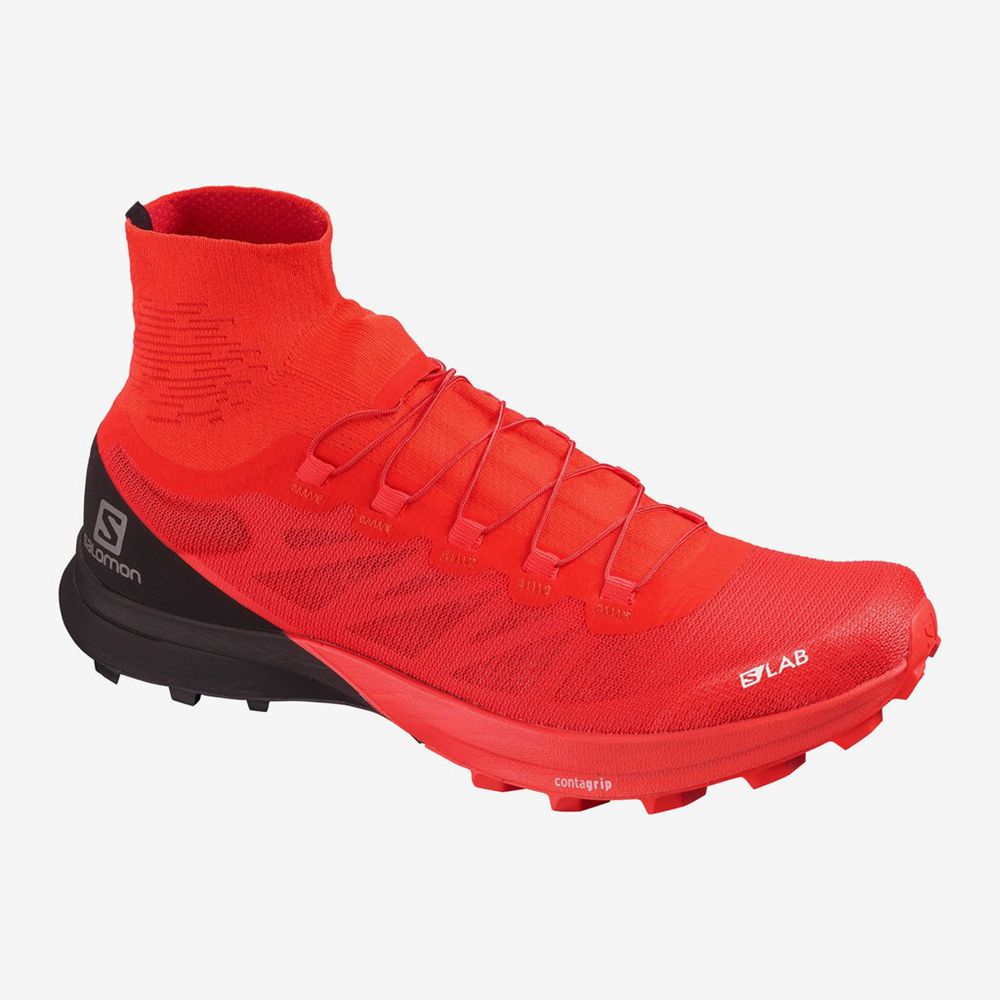 Men\'s Salomon S/LAB SENSE 8 SG Trail Running Shoes Red | HUSFBK-039