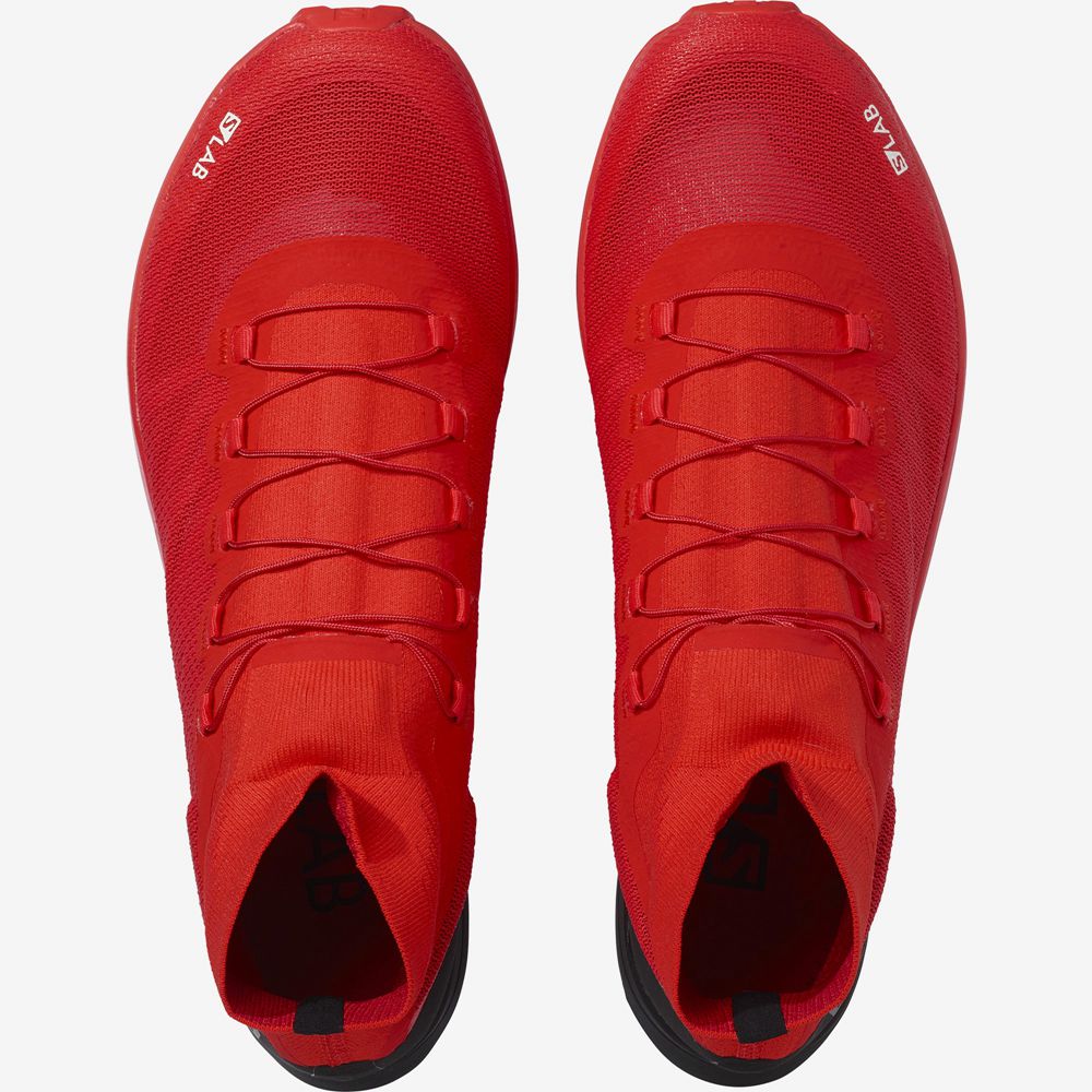 Men's Salomon S/LAB SENSE 8 SG Trail Running Shoes Red | QCMWXI-562