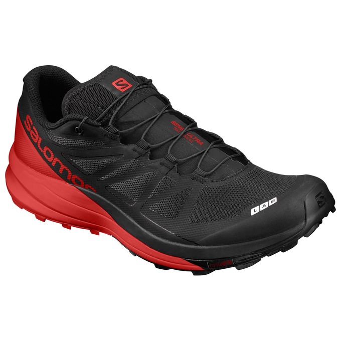Men\'s Salomon S/LAB SENSE ULTRA Trail Running Shoes Black / Red | GOAUXW-502