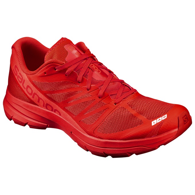 Men\'s Salomon S-LAB SONIC 2 Running Shoes Red | KRWTGV-095
