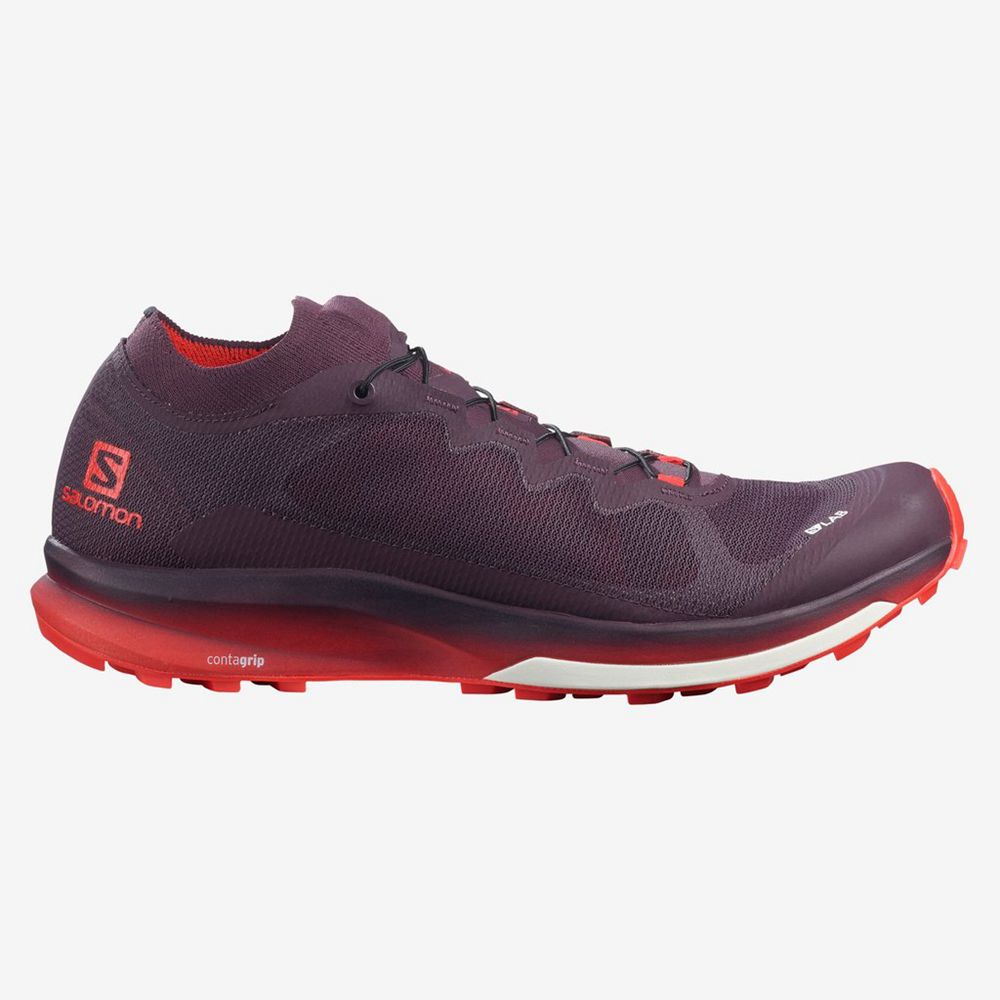 Men\'s Salomon S/LAB ULTRA 3 Trail Running Shoes Purple | YTQLAN-406