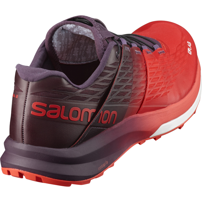 Men's Salomon S/LAB ULTRA Trail Running Shoes Red / Purple | SCZLYM-270