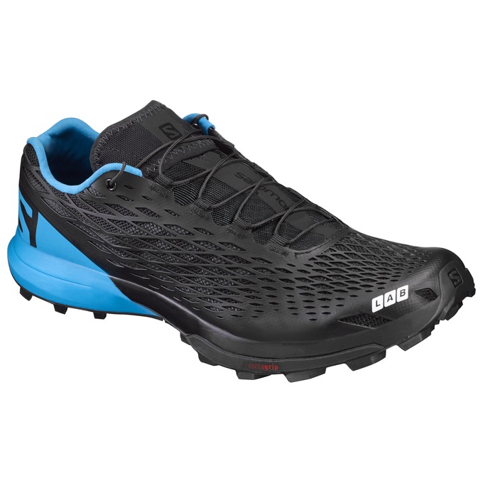 Men\'s Salomon S/LAB XA AMPHIB Trail Running Shoes Black / Blue | SOBPDY-653