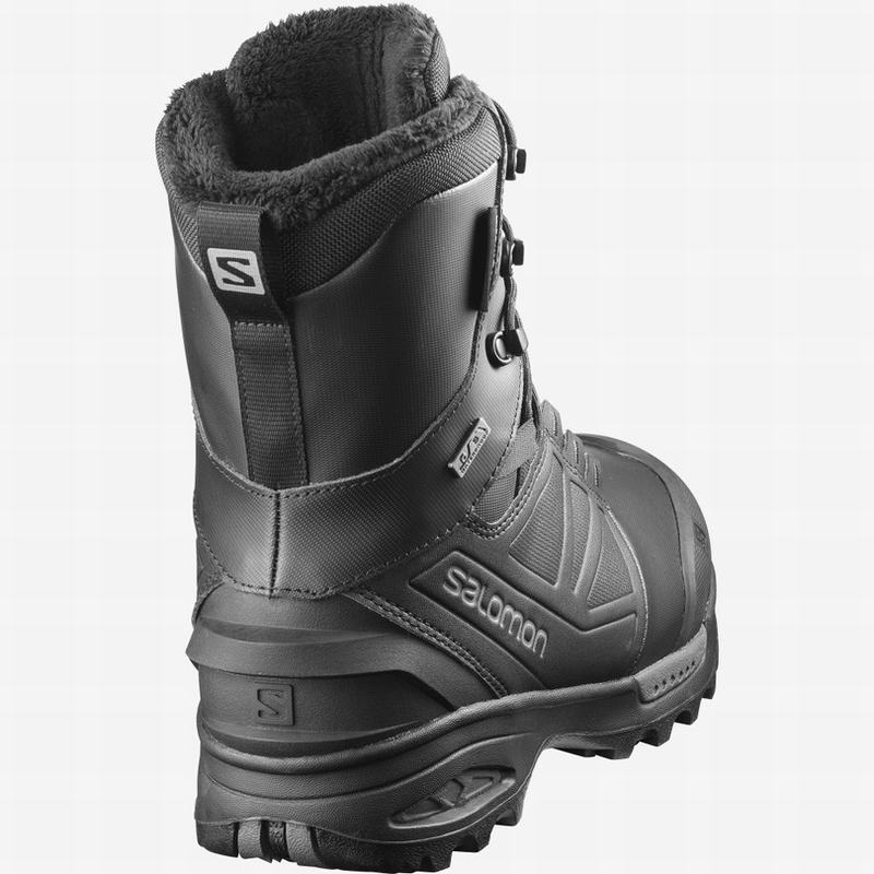 Men's Salomon TOUNDRA PRO CLIMASALOMON WATERPROOF Winter Boots Black | IHMACB-687