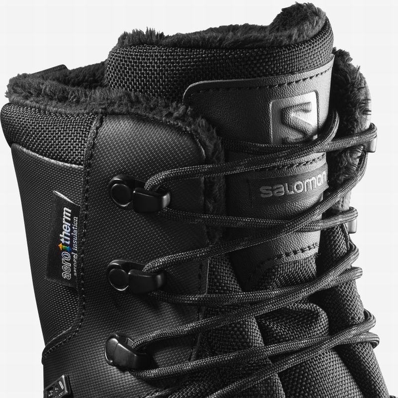 Men's Salomon TOUNDRA PRO CLIMASALOMON WATERPROOF Winter Boots Black | IHMACB-687