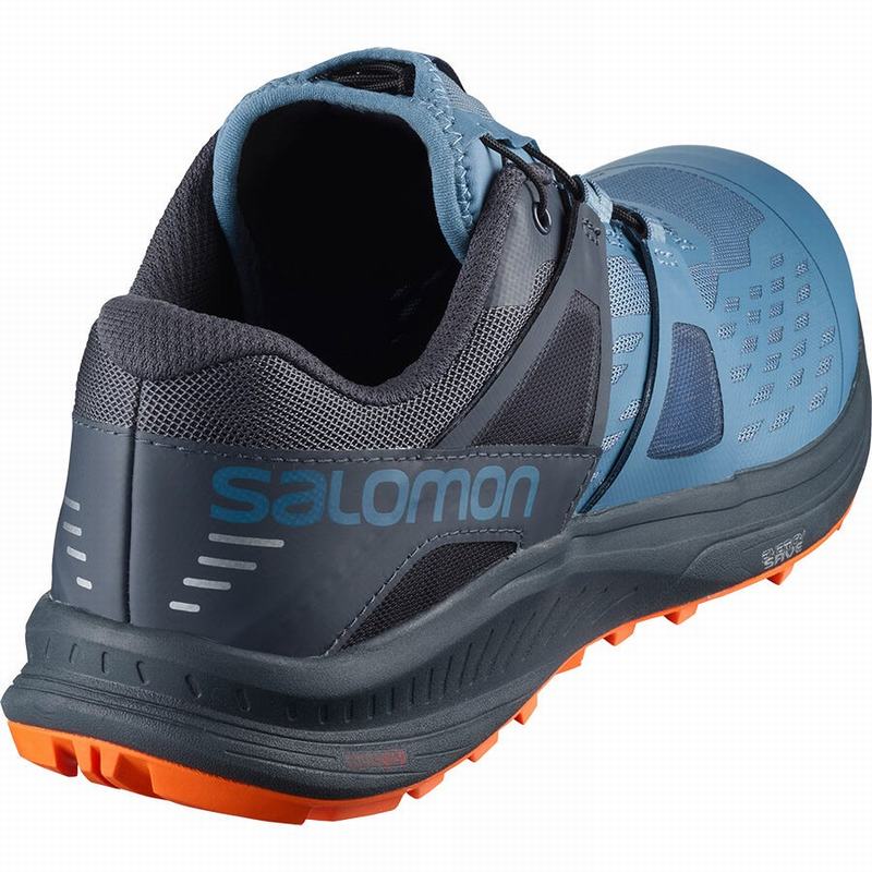 Men's Salomon ULTRA /PRO Trail Running Shoes Blue / Red Orange | FIDUKB-210