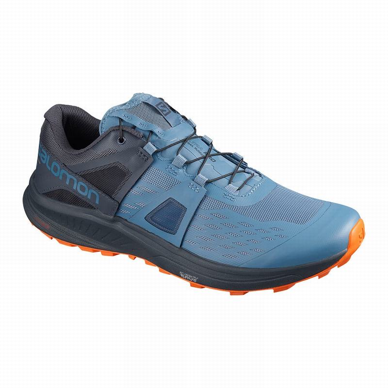 Men\'s Salomon ULTRA /PRO Trail Running Shoes Blue / Red Orange | FIDUKB-210