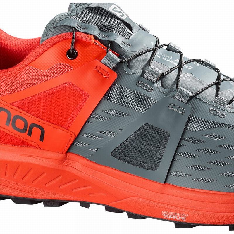 Men's Salomon ULTRA /PRO Trail Running Shoes Grey / Orange | ITRSQX-058