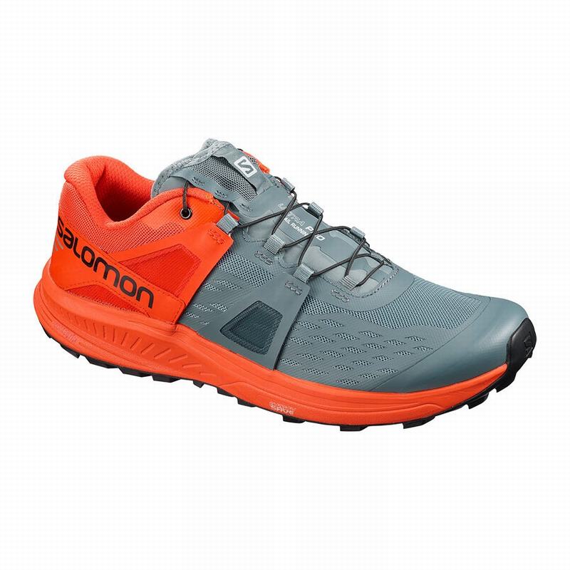 Men\'s Salomon ULTRA /PRO Trail Running Shoes Grey / Orange | ITRSQX-058