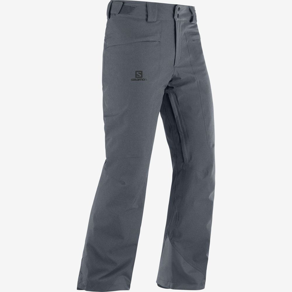 Men's Salomon UNTRACKED M Ski Pants Grey | OLEUQZ-706