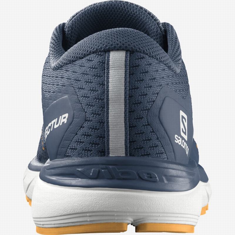 Men's Salomon VECTUR Running Shoes Navy / White | IXNFSY-074