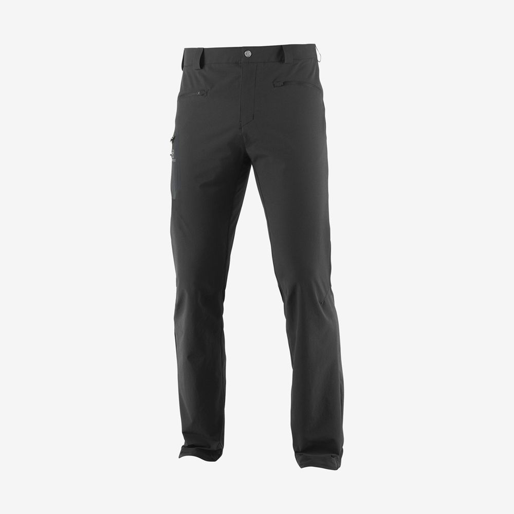 Men's Salomon WAYFARER ALL SEASON STRAIGHT M Pants Black | NHFOVK-247