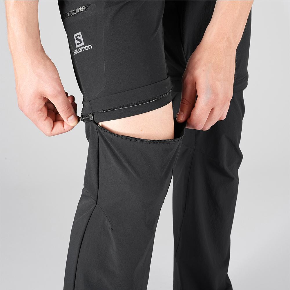 Men's Salomon WAYFARER STRAIGHT ZIP M Pants Black | TXIOCL-175