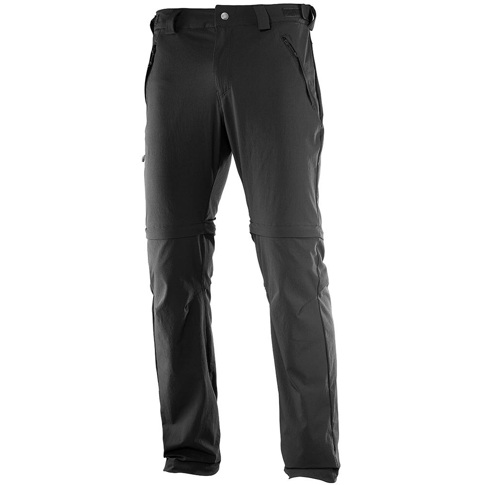 Men\'s Salomon WAYFARER STRAIGHT ZIP M Pants Black | TXIOCL-175