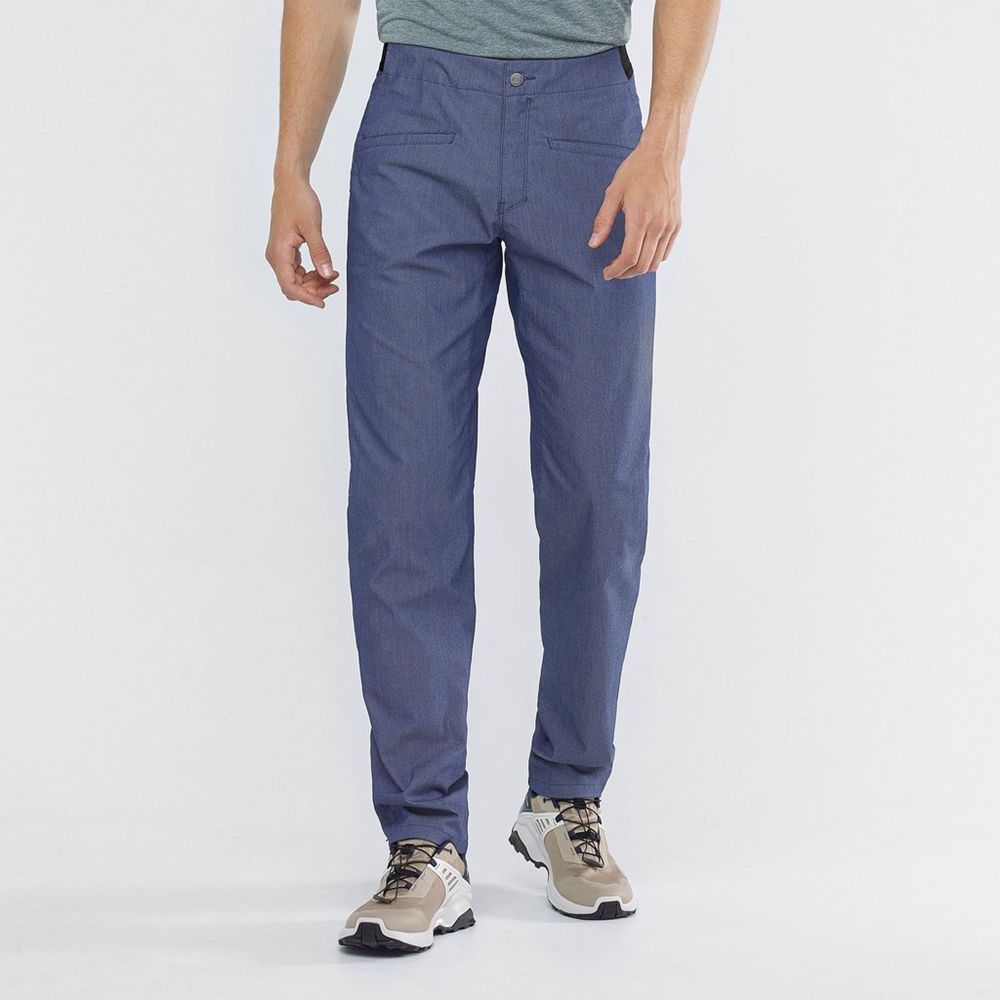 Men's Salomon WAYFARER TAPERED DENIM Pants Indigo | TECFQK-835