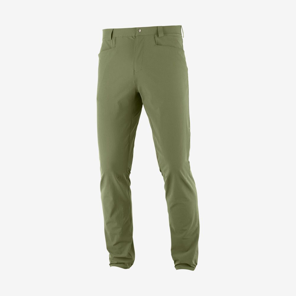 Men's Salomon WAYFARER TAPERED Pants Olive | GWJAZE-931