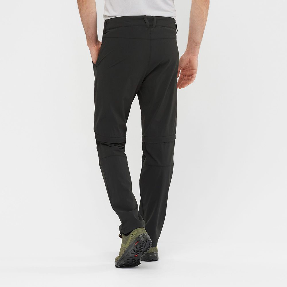 Men's Salomon WAYFARER ZIP OFF M Pants Black | AWHXOI-679