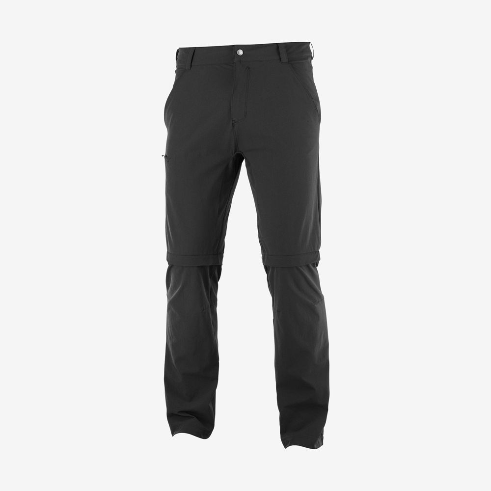 Men's Salomon WAYFARER ZIP OFF M Pants Black | AWHXOI-679