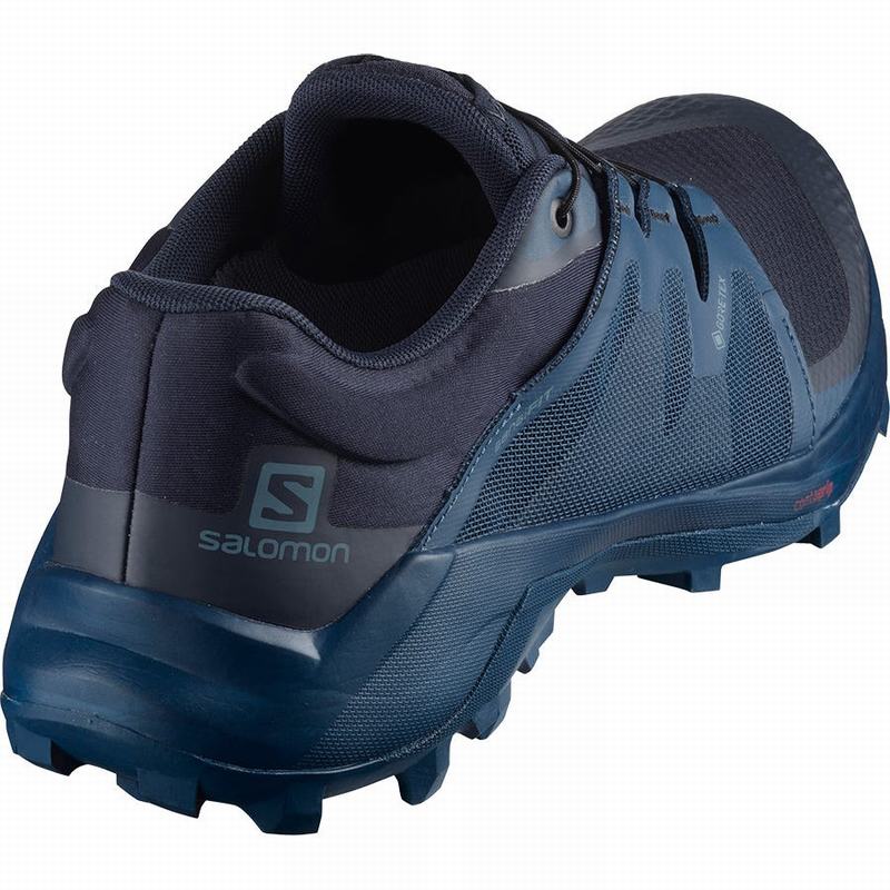 Men's Salomon WILDCROSS GTX Trail Running Shoes Navy | VXHTFM-846