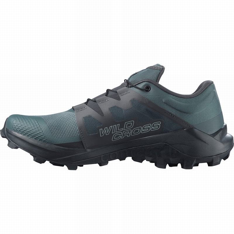 Men's Salomon WILDCROSS Trail Running Shoes Green | FEZARW-263