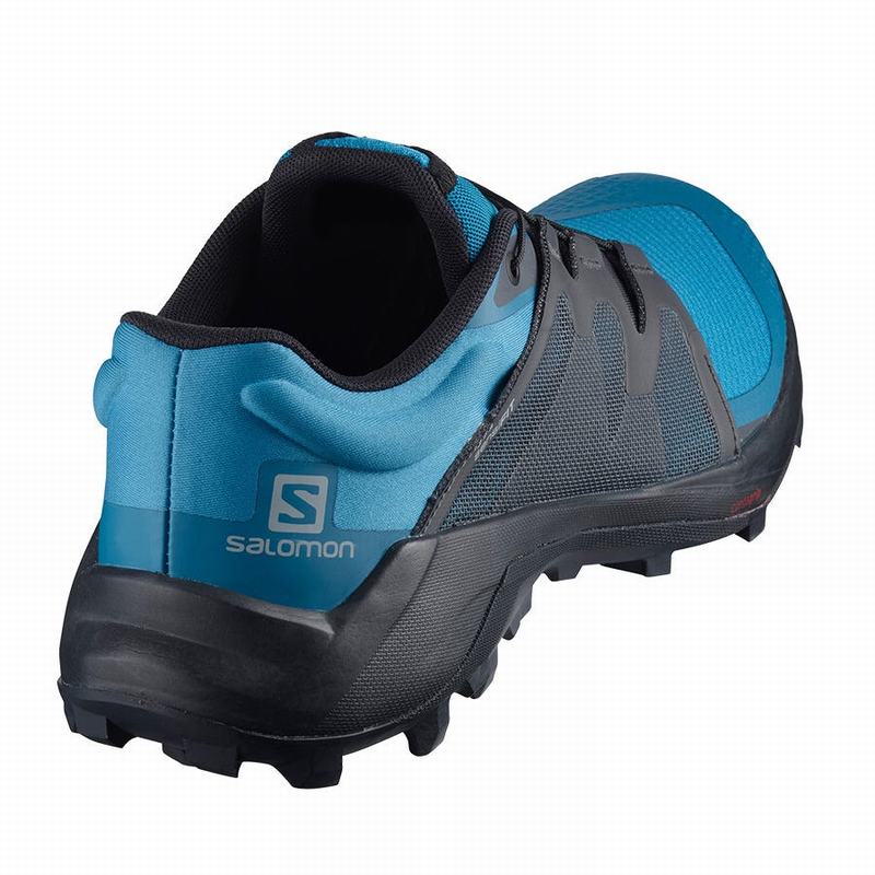 Men's Salomon WILDCROSS Trail Running Shoes Blue / Black | KBZOMH-650