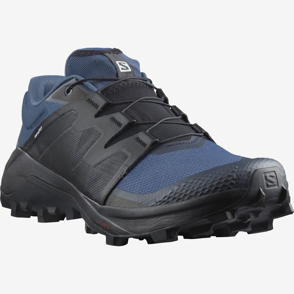 Men's Salomon WILDCROSS Trail Running Shoes Dark Denim / Black / Navy | SHCUIK-375