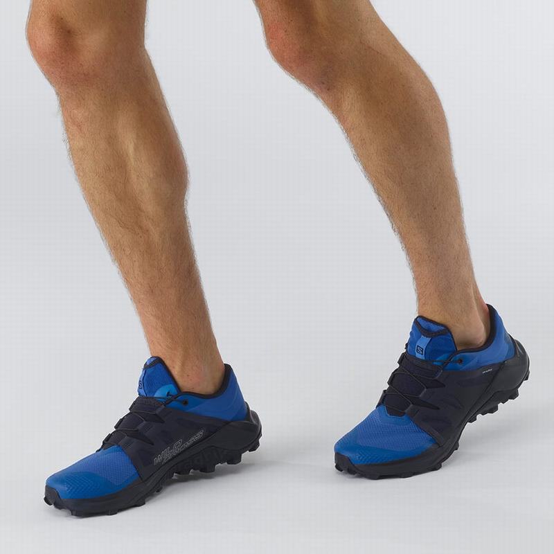 Men's Salomon WILDCROSS Trail Running Shoes Blue | ZXHWMG-914