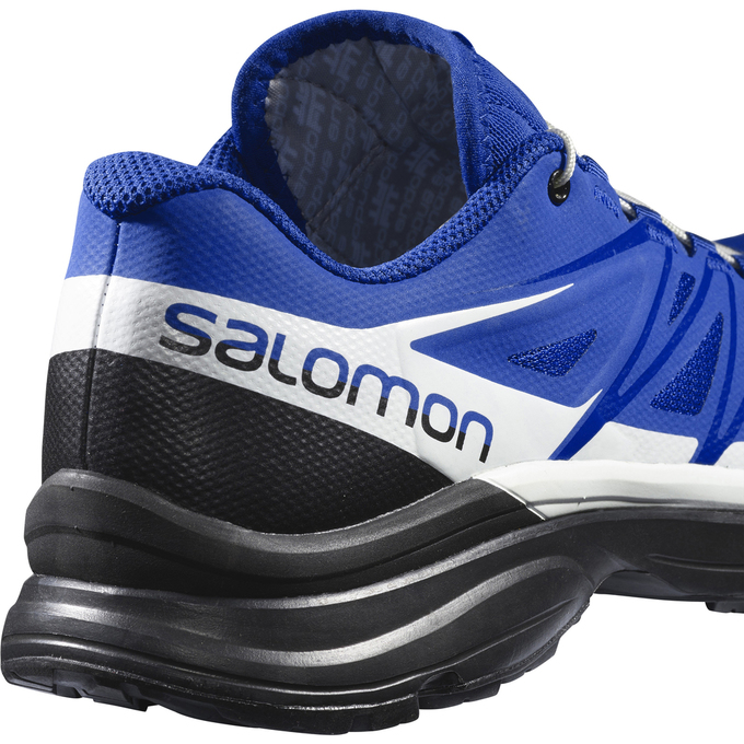 Men's Salomon WINGS PRO 3 Trail Running Shoes Blue / White / Black | CWAHNG-420